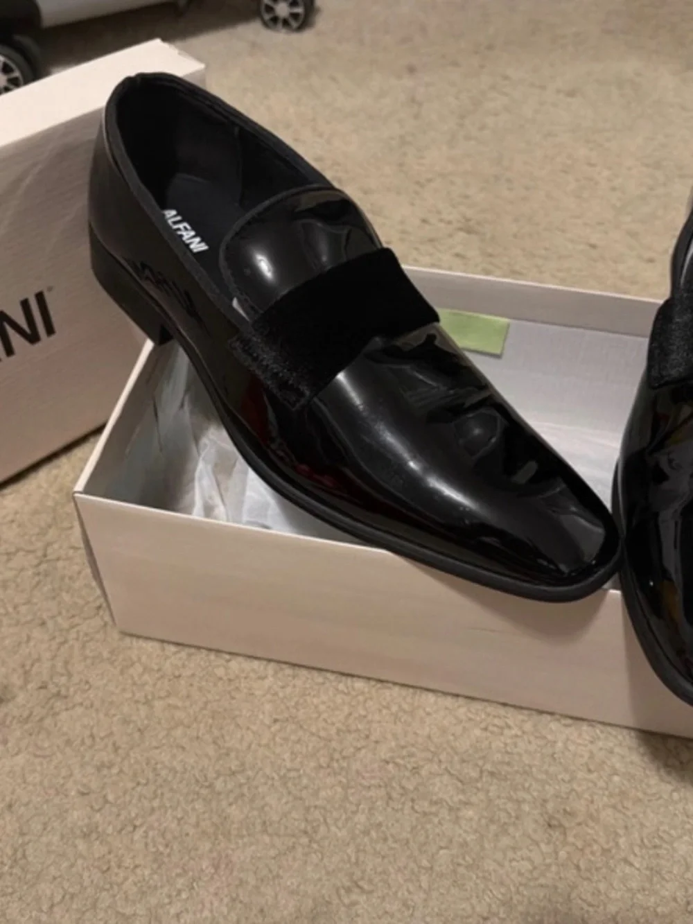 Black patent leather shoes